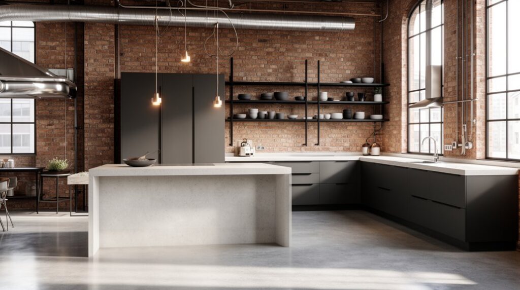 modern industrial kitchen style