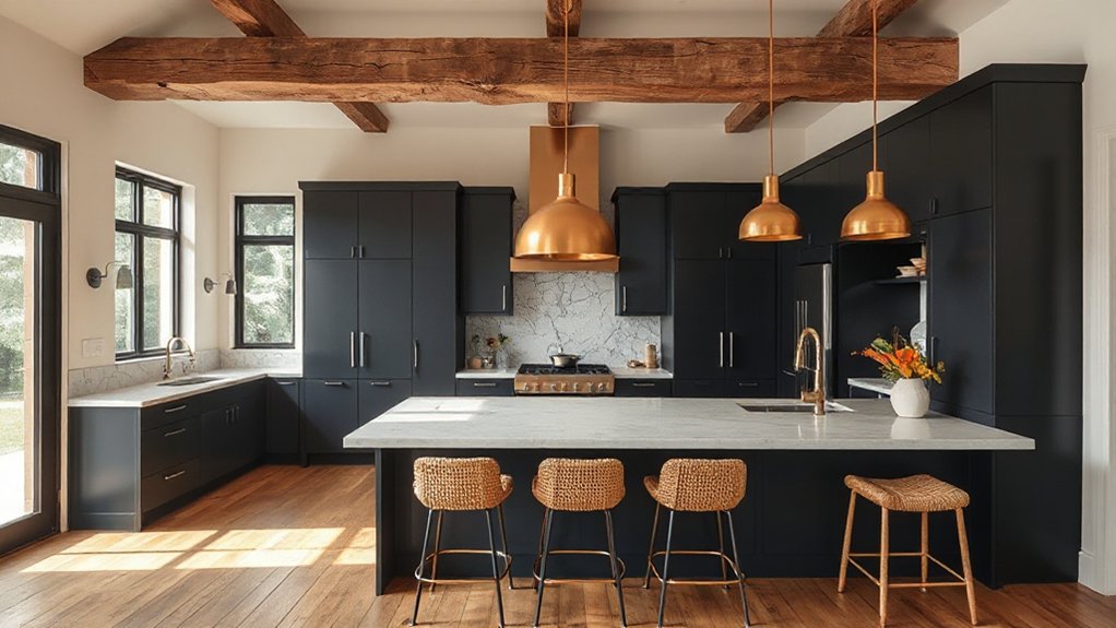 modern rustic cabinet pairing